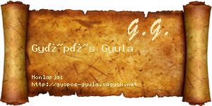 Gyöpös Gyula névjegykártya