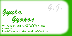 gyula gyopos business card